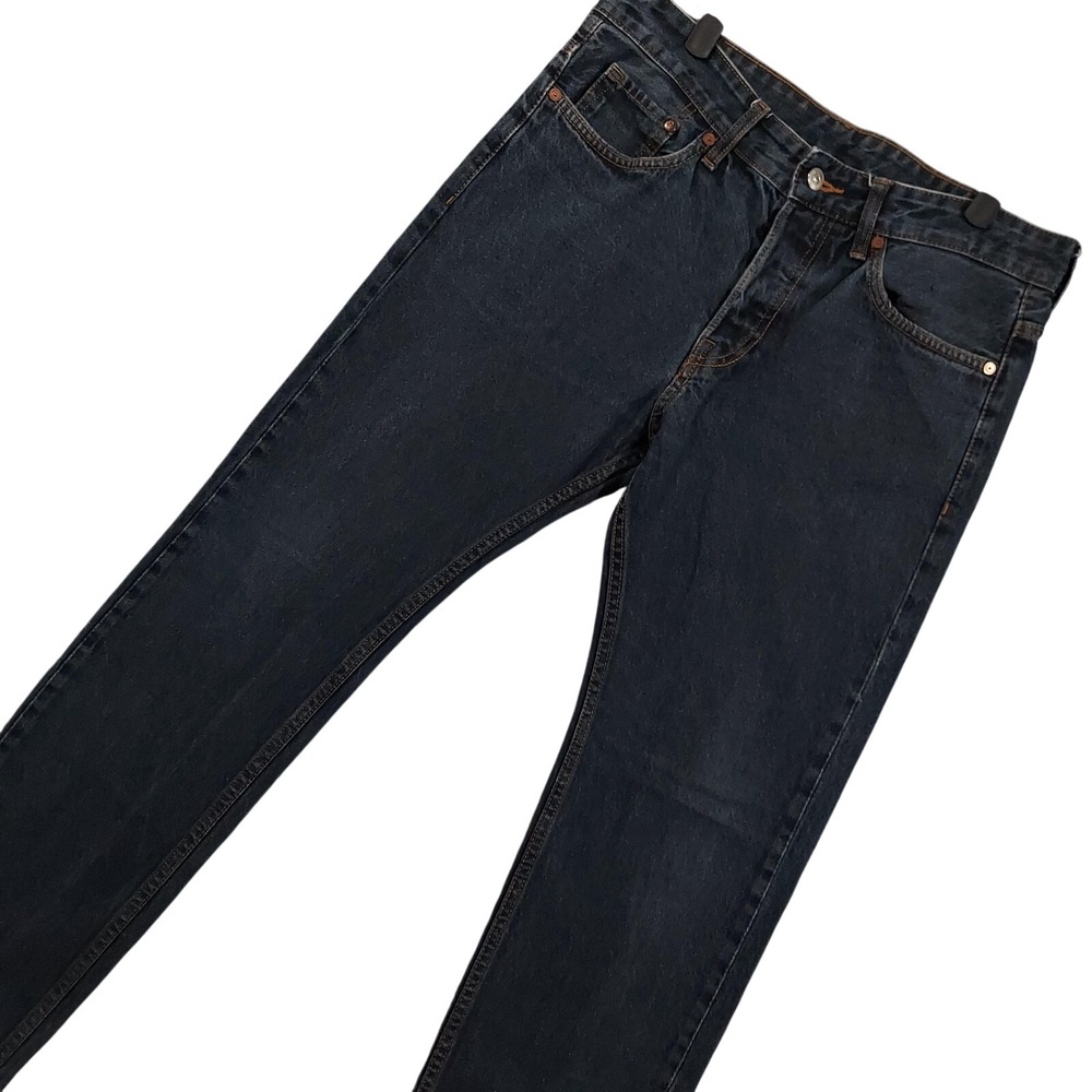 H&M Straight Regular Waist Jeans Mens 30x32 (Fits 30x30) Dark Wash Button Fly